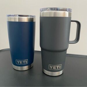 Yeti Travel Tumblers Blue & Gray Stainless Steel -  Lot of 2